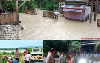 Akibat Hujan Lebat, Tiga Desa Dikecamatan Poleang Selatan Terdampak Banjir