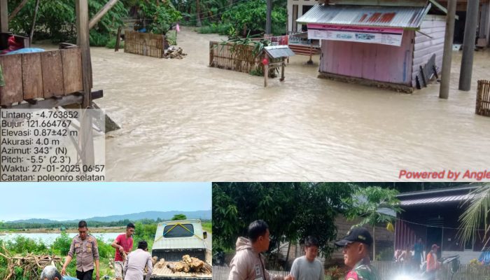 Akibat Hujan Lebat, Tiga Desa Dikecamatan Poleang Selatan Terdampak Banjir