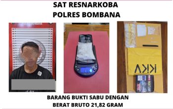 Polres Bombana Tangkap Pengedar Sabu 21,82 Gram di Rumbia, Pelaku Dapat Barang dari Kendari