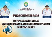 Pengumuman Penyampaian Lulus Berkas Beasiswa Bombana Berani dan Berani Berprestasi Tahun 2025 Tahap II