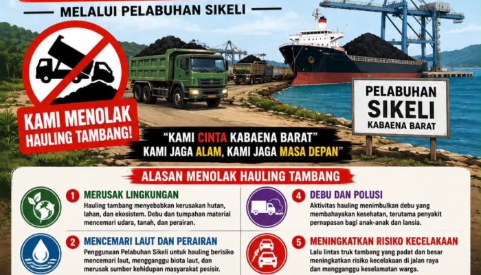 Gelombang Penolakan Menguat,Rudianto Sebut Hauling Tambang di Pelabuhan Sikeli Ancam Ruang Hidup Masyarakat