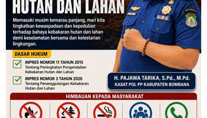Satpol PP Bombana Ingatkan Warga Waspadai Karhutla Saat Musim Kemarau